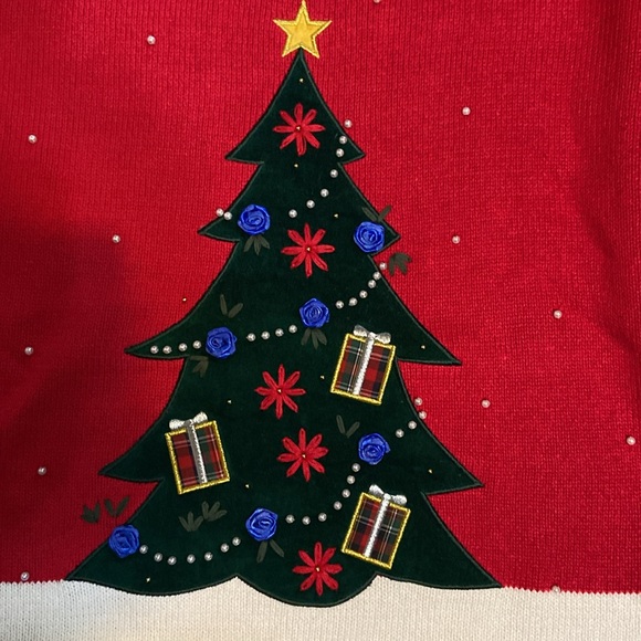 NWT Crystal Kobe Christmas Holiday Tree Sweater Size XL - Picture 2 of 7